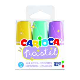 CARIOCA Pastel Fosforlu Kalem Mini Transp.Box 3 adet Fosforlu Kalem
